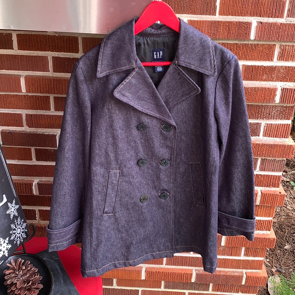 Gap denim peacoat, like new